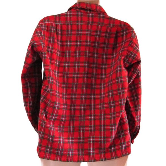 Pendleton Woolen Mills Mens Medium Red Plaid Wool Shirt Made in USA Vintage 1960 - Picture 3 of 16